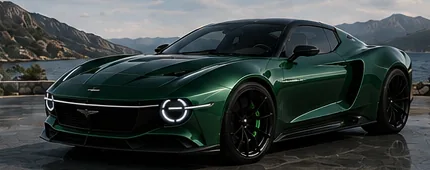 Metallic Emerald Green Thunderbird concept exterior.
