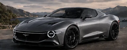 Gunmetal Grey Metallic Thunderbird concept exterior.