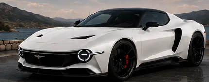 Bright Oxford White Thunderbird concept exterior.
